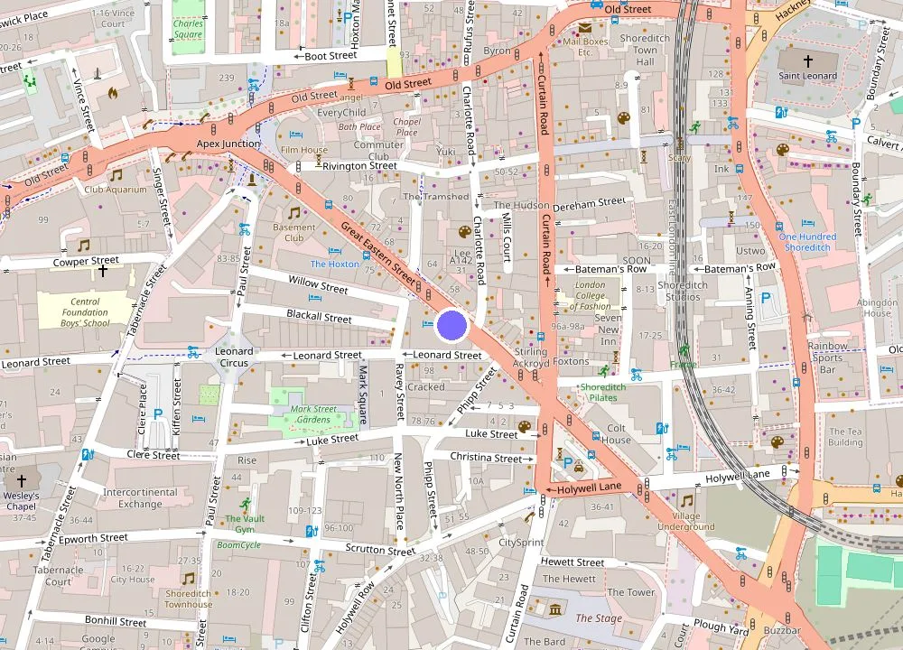 Map: Hart Shoreditch Hotel London, Curio Collection by Hilton